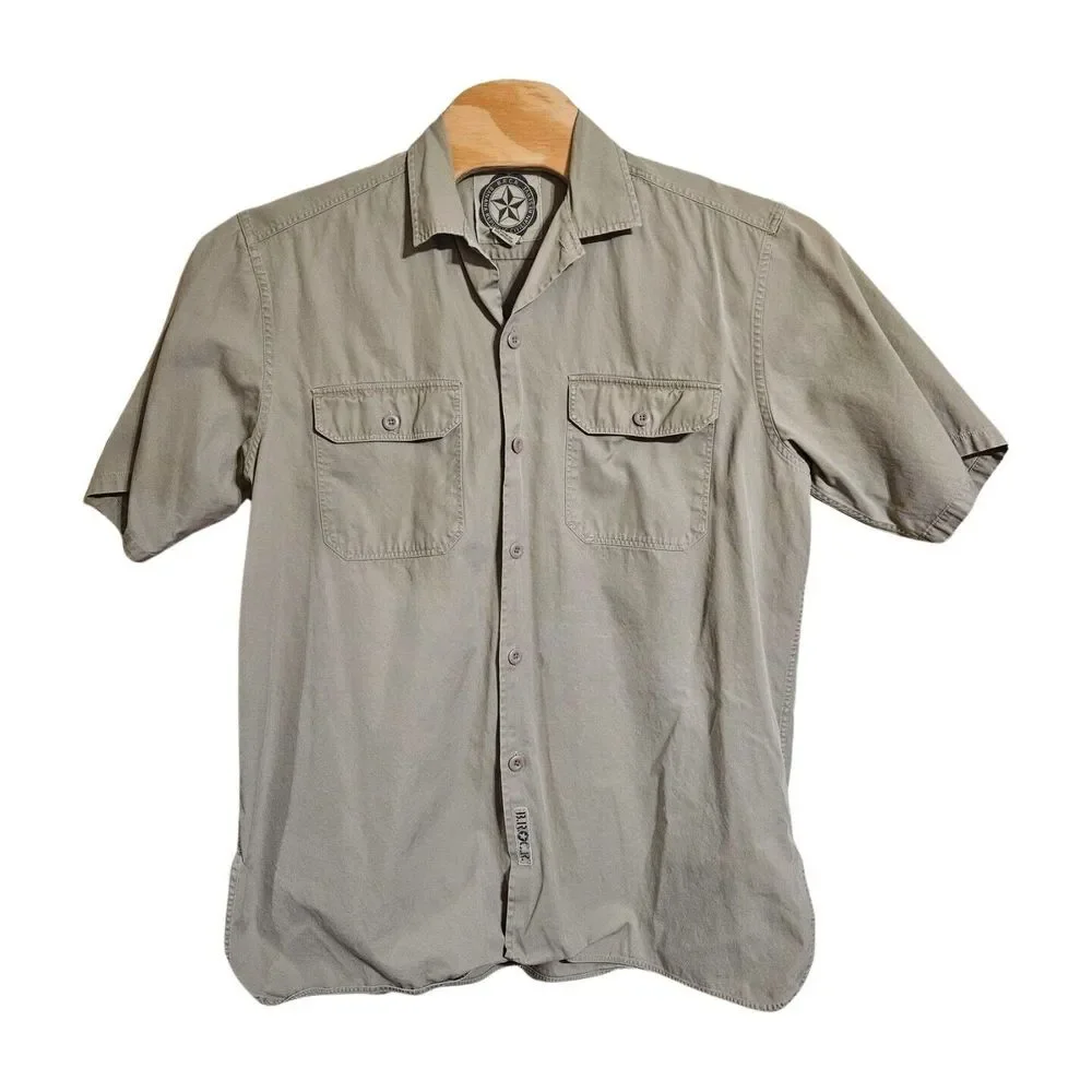 BANANA REPUBLIC CIVILIAN RESERVE Shirt (2) Button Short Sleeve‎ Cotton Men's M
